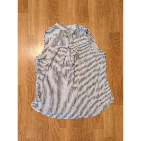 Cloth & Stone Blouse Top Womens Small Striped Rayon Sleeveless Button Up - Picture 6 of 9